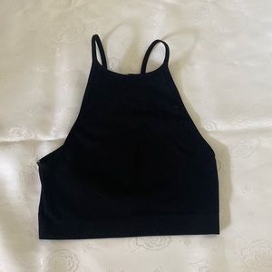 Black cropped tank top (high neck)